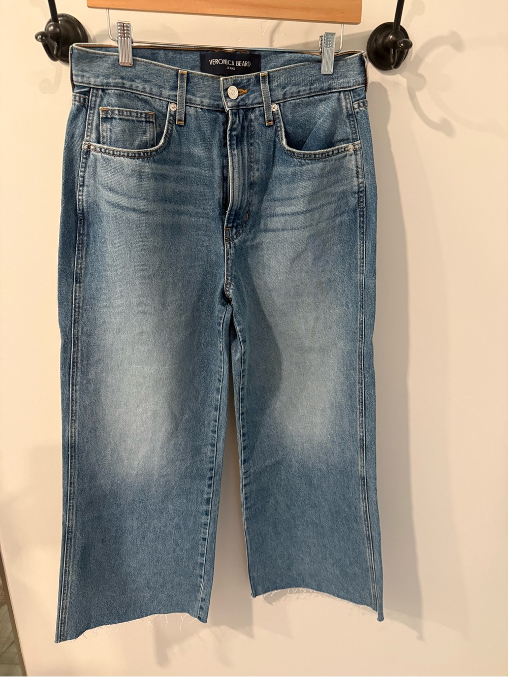 Veronica Beard Taylor cropped Wide Leg Jeans - Picture 2 of 9